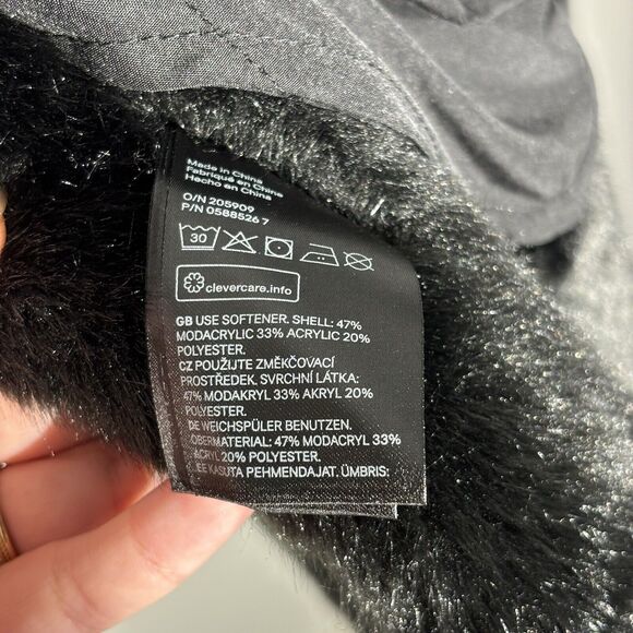 H&M Faux Suede Faux Fur Reversible Long Coat Jacket Size 6 - Picture 12 of 14